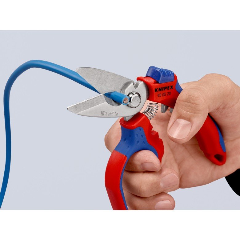 Tijeras Eléctricas Con Ángulo De Knipex 95 05 20 Sb Rojo/Azul