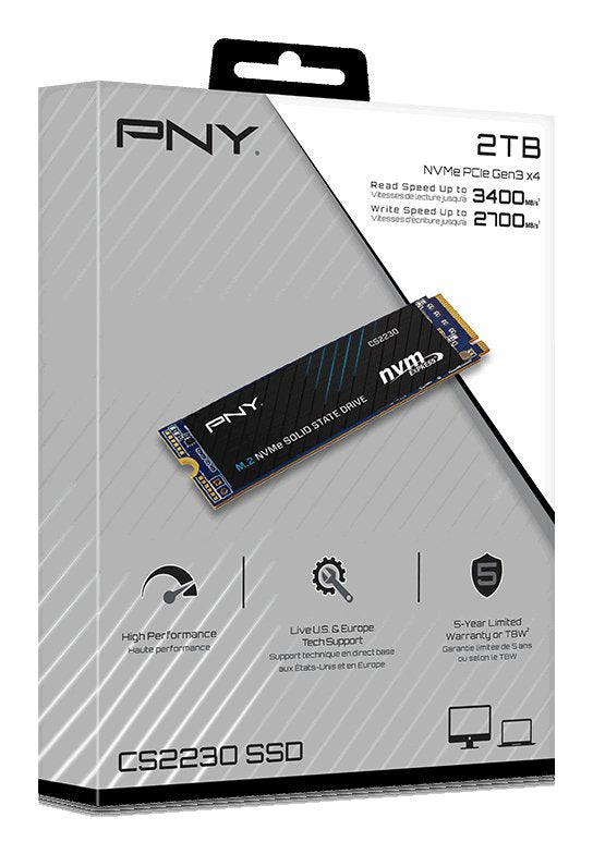 Pny Cs2230 M280cs2230-2tb-Rb 2000gb M.2 2280 Pcie 3.0 X4 Nvme Ssd