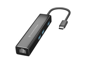 Adaptador Usb-C A Gigabit Ethernet Rj45 Conceptronic Con Hub Usb 3.0 3 Puertos