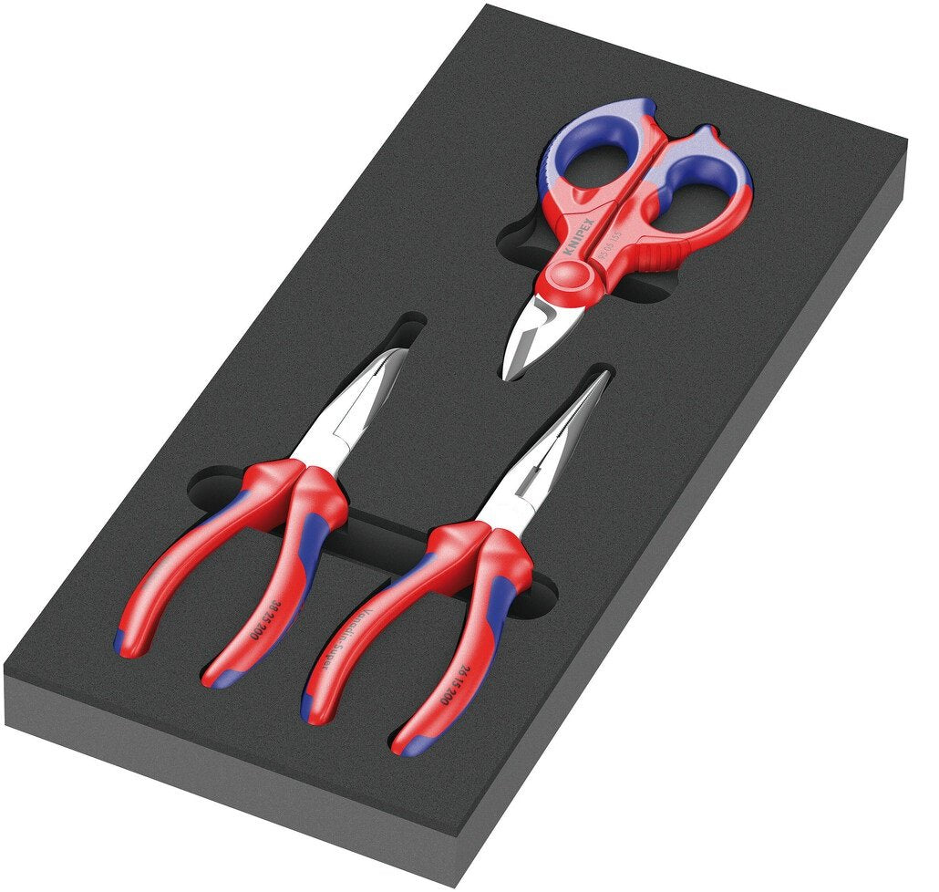 Wera 9781 Bandeja De Espuma Knipex Juego De Alicates 2, 3 Piezas, Juego De Alicates (Negro/Gris, En Bandeja De Espuma Para Carro De Taller)