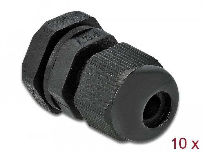 Delock Cableverschraubung Pg7 10 Stück Schwarz