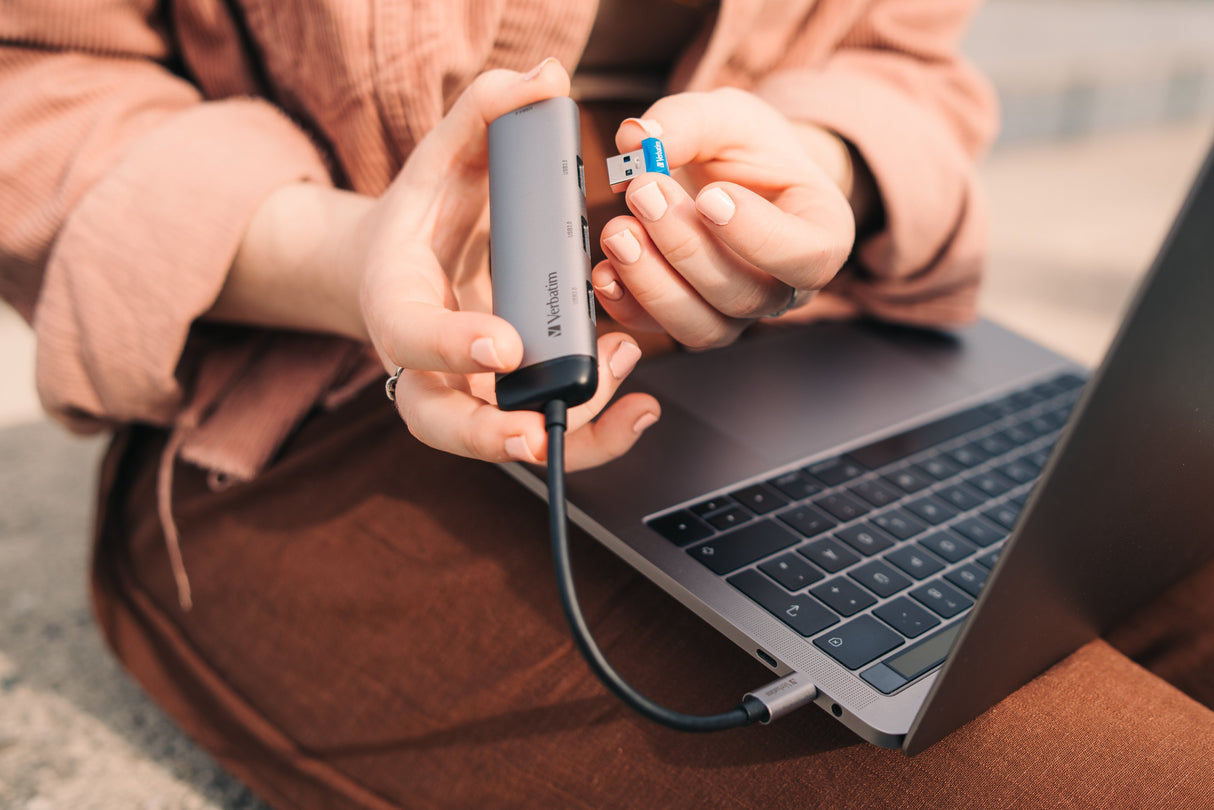 EAN 0023942491477 - Verbatim USB-C Multiport Hub USB 3.2 Gen 1 (3.1 Gen 1) Type-C 5000 Mbit/s Gris imagen 9