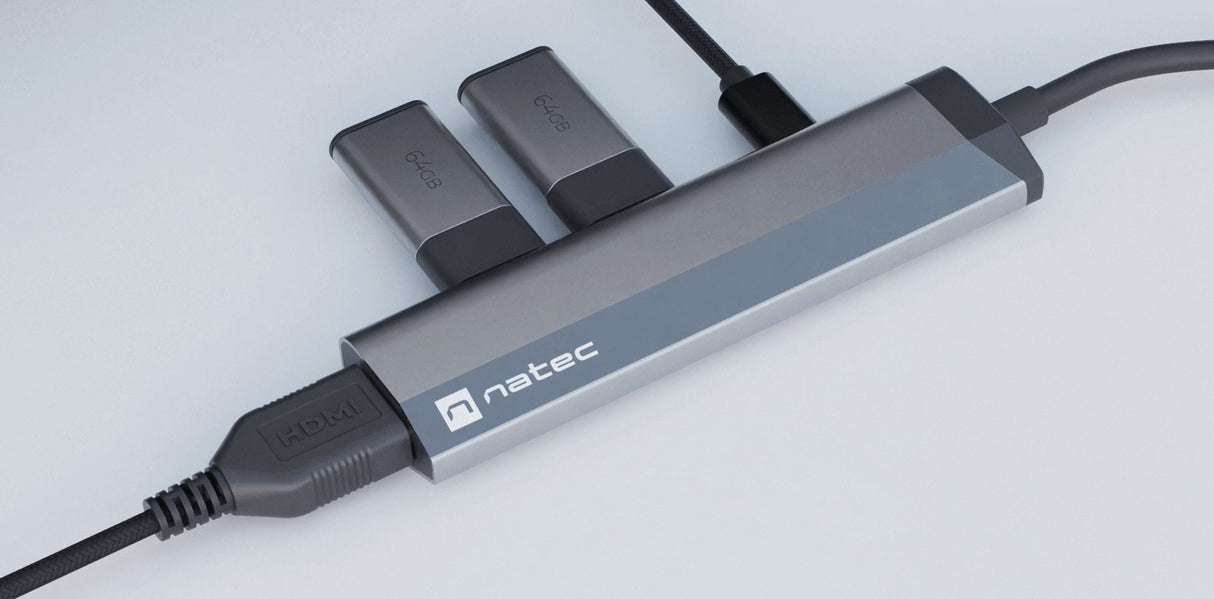 EAN 5901969437232 - NATEC Fowler Slim Alámbrico USB 3.2 Gen 1 (3.1 Gen 1) Type-C Negro, Cromo imagen 4