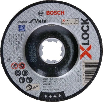 Bosch Disco De Corte X-Lock Expert For Metal 125mm Acodado 2608619257