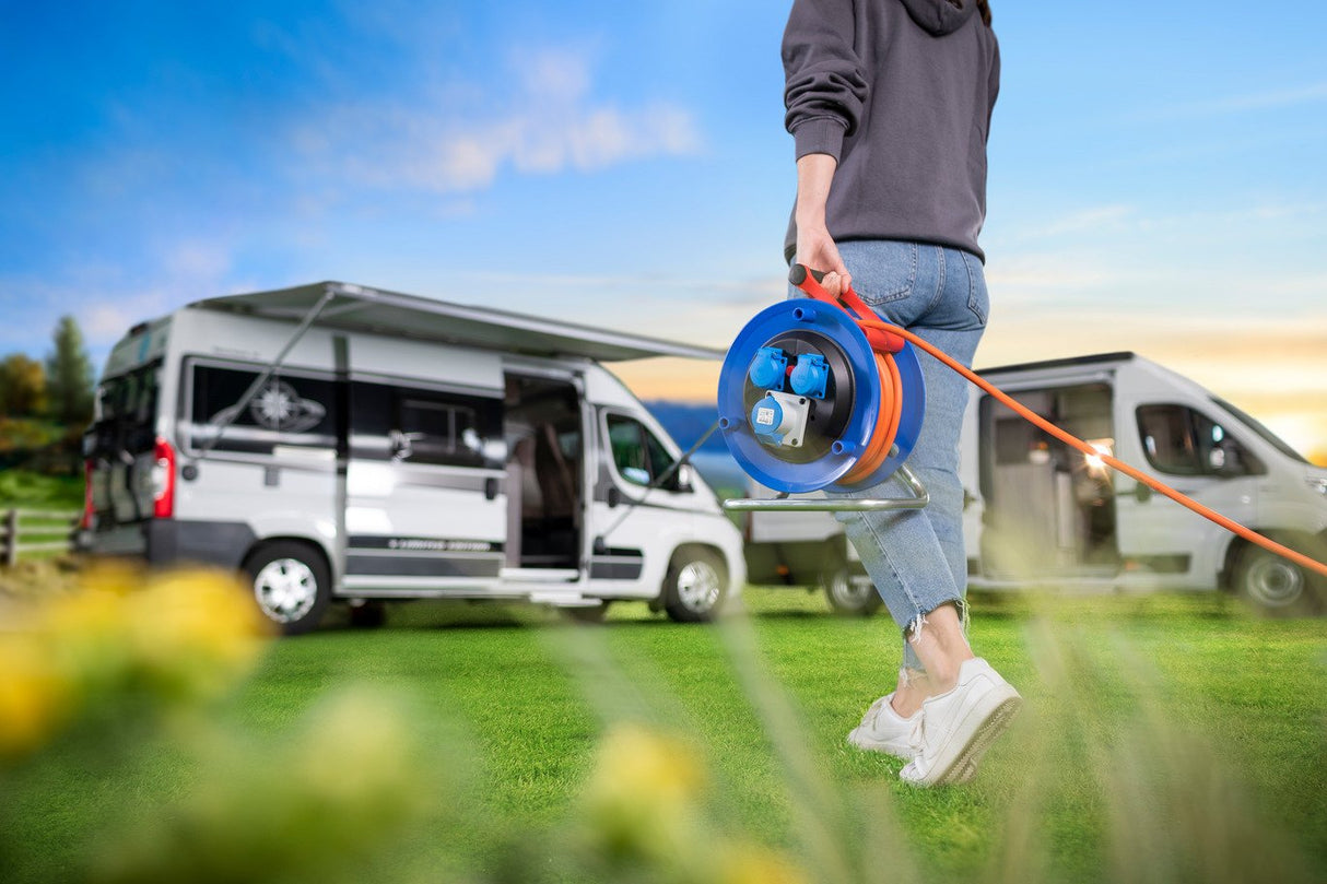 EAN 4007123673919 - Brennenstuhl 1182690100 base múltiple 25 m 3 salidas AC Exterior Azul, Naranja imagen 6