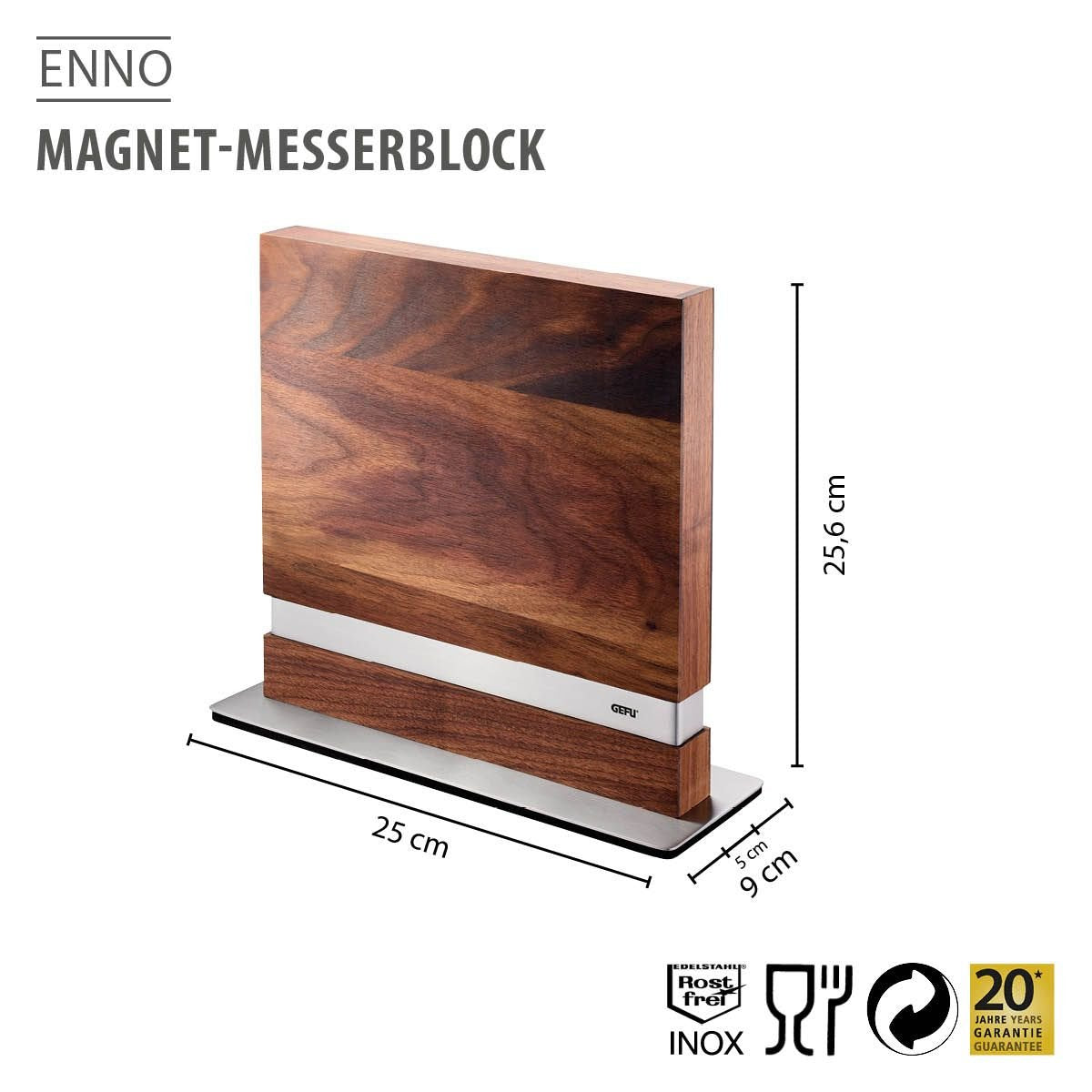 EAN 4006664139588 - GEFU 13958 taco para cuchillos Vaina protectora para cuchillo Acero inoxidable, Madera de nogal Acero ino imagen 2