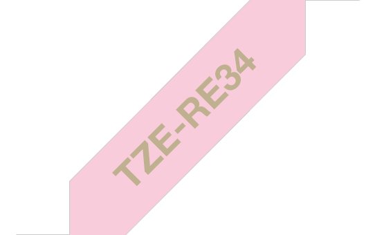 EAN 4977766770347 - Brother TZE-RE34 cinta para impresora de etiquetas Oro sobre rosa imagen 1
