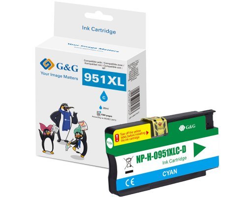 G&G Cartucho De Tinta Compatible Con Hp 951xl/ Cn046ae Cyan