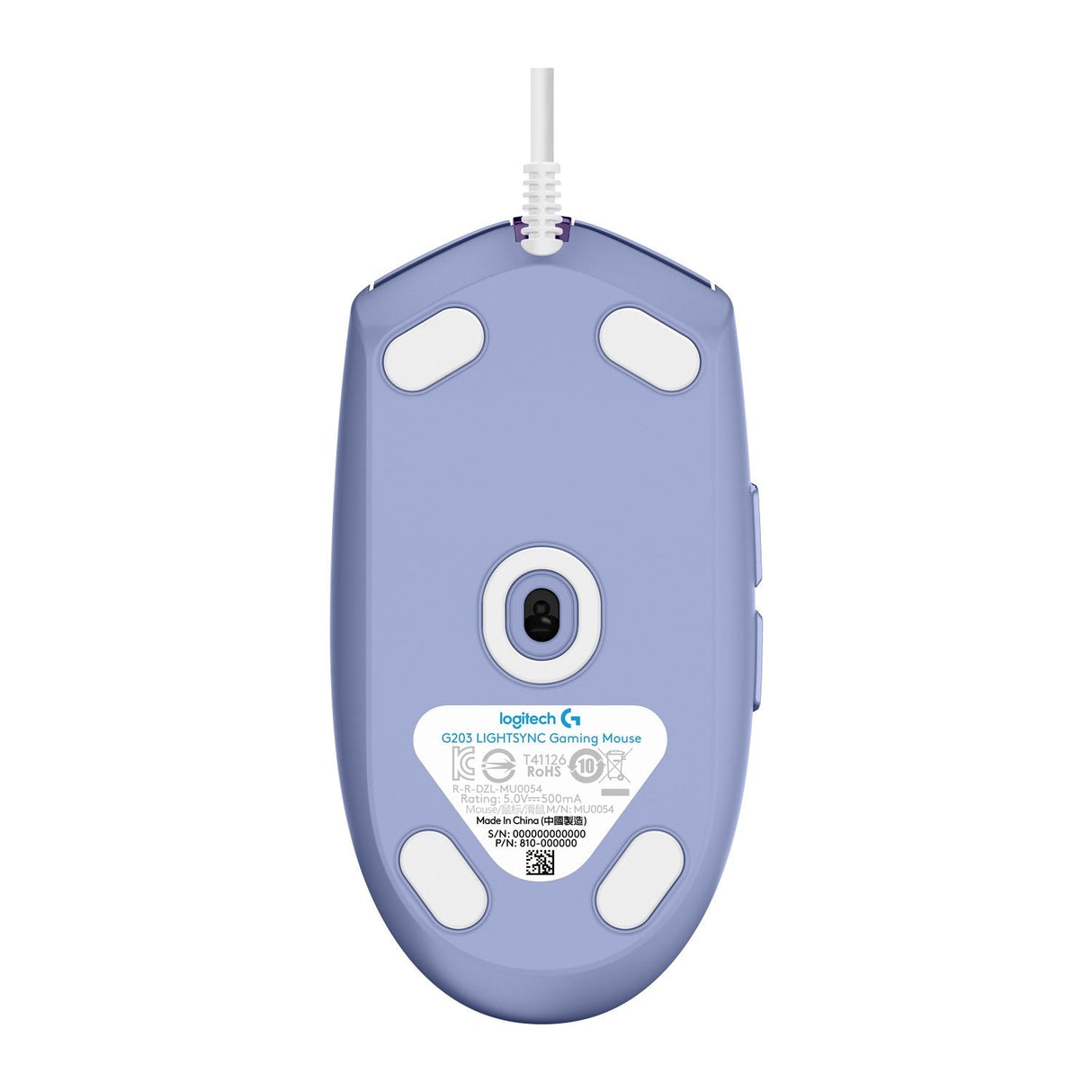Logitech Raton G203 Lightsync Gaming Usb Lila 910-005853