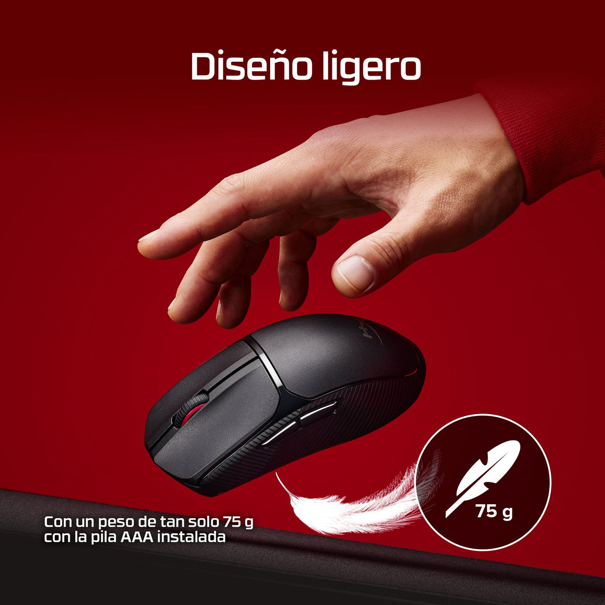 EAN 0198122802449 - HyperX Pulsefire Fuse Wireless Gaming Mouse ratón Juego Ambidextro RF Wireless + Bluetooth Óptico 12000 D imagen 3