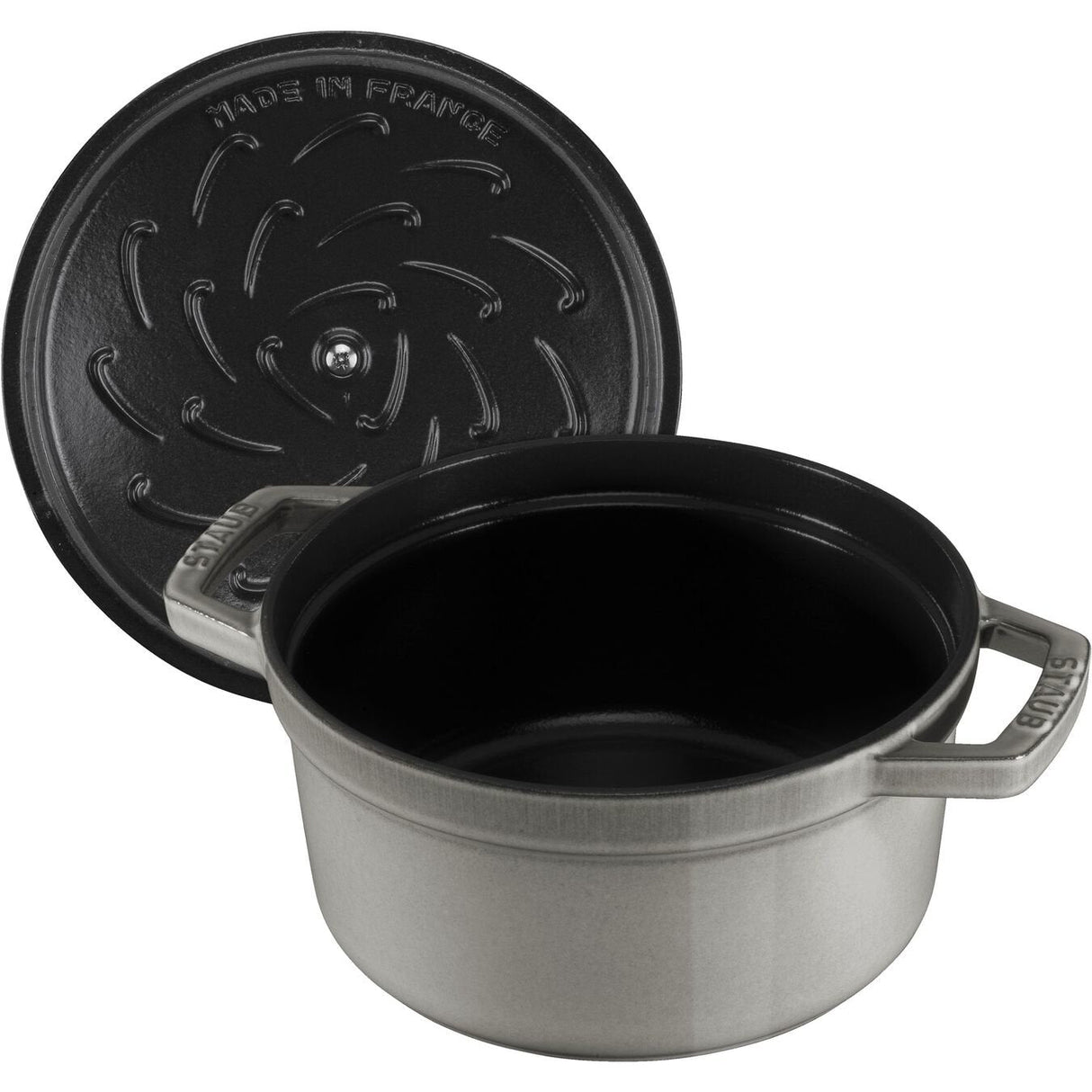 Staub Round Cocotte, Hierro Fundido De 26 Cm, Gris Grafito