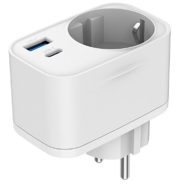 Cargador Rapido Gembird Usb De 2 Puertos Con Toma De Ca De Paso 20 W Blanco