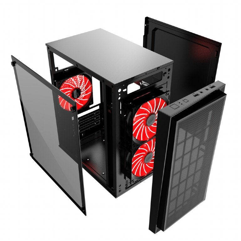 EAN 8716309116664 - Gembird CCC-FORNAX-950R carcasa de ordenador Midi Tower Negro, Rojo imagen 4