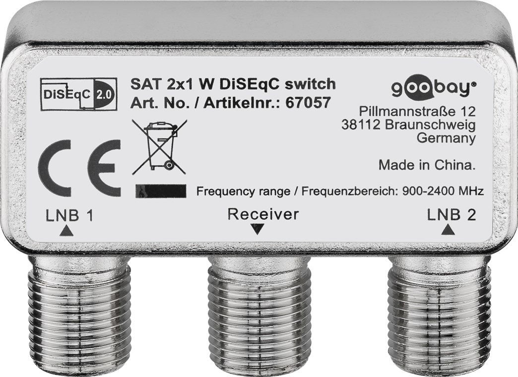 EAN 4040849670572 - Goobay 67057 cable divisor y combinador Divisor de señal para cable coaxial Plata imagen 1