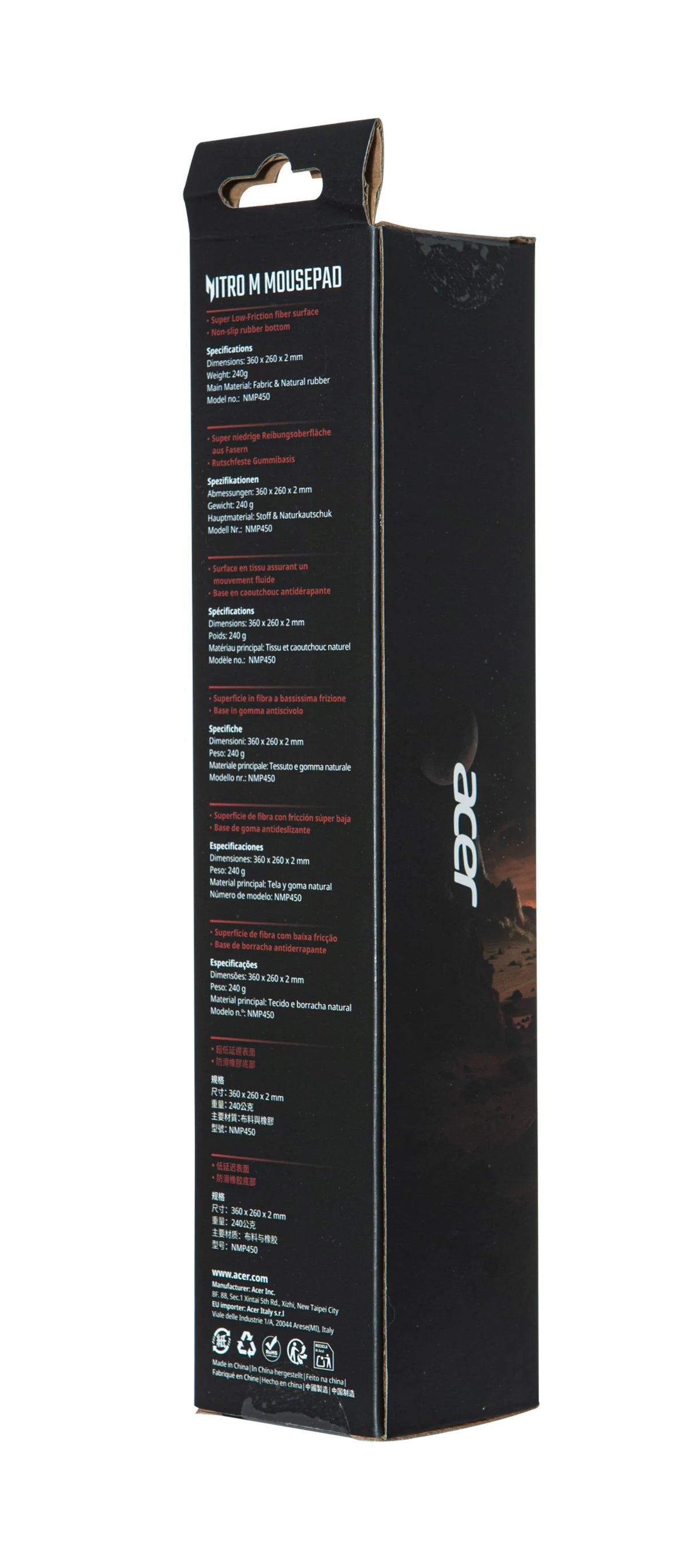 EAN 4711474322159 - Acer Nitro Mousepad NMP450 - M size Alfombrilla de ratón para juegos Multicolor imagen 6