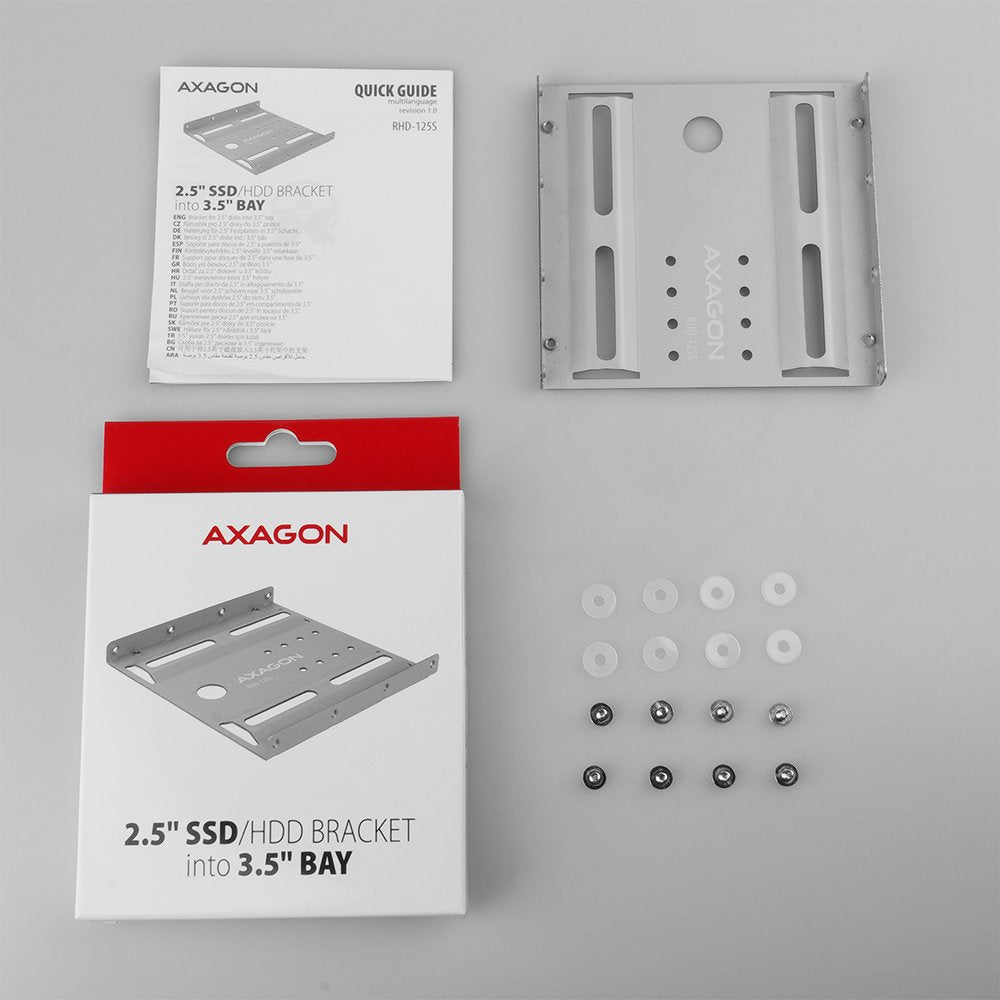 Axagon Rhd-125s, Marco De Metal Para 1x 2.5 "Hdd / Ssd Hasta 3.5" Posicion, Gris