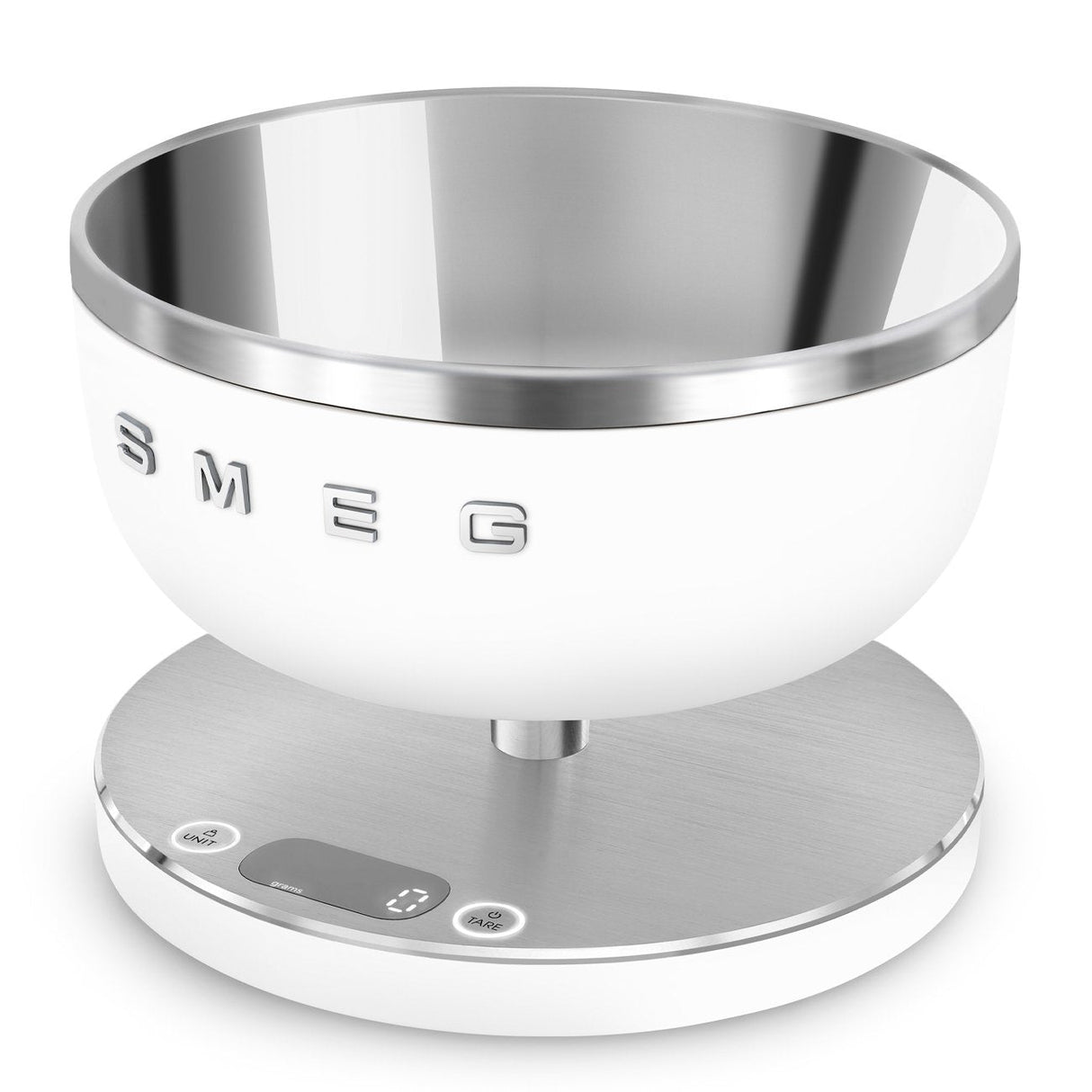 Smeg Ksc01whmww Báscula De Cocina Acero Inoxidable, Blanco Encimera Alrededor Báscula Electrónica De Cocina