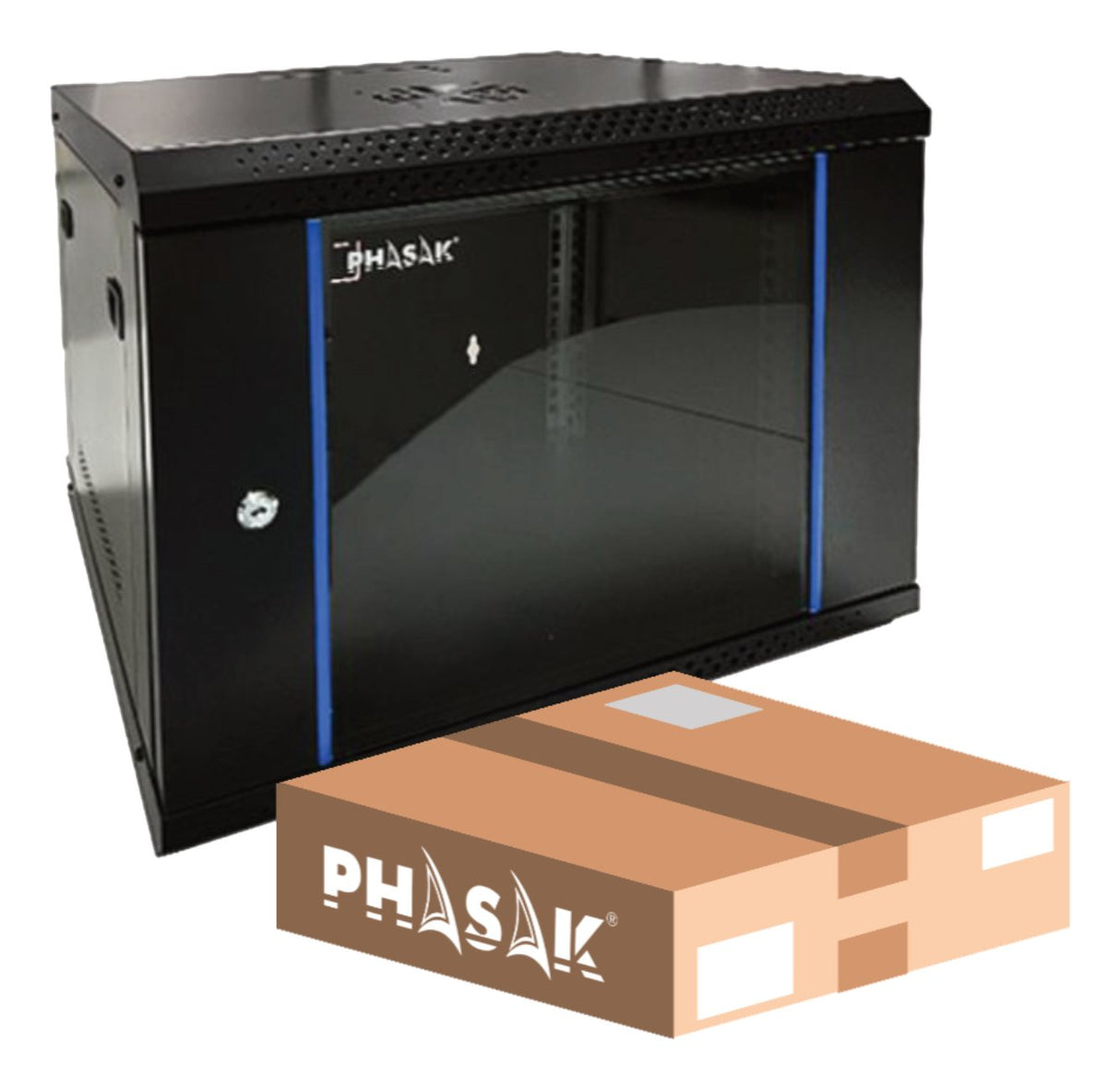 EAN 0745604519717 - Phasak PHO 2207D armario rack 7U Bastidor de pared Negro imagen 1