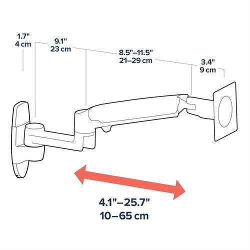 Brazo Lcd Ergotron Lx Para Montaje En Pared, Soporte De Pared Plateado 45-243-026