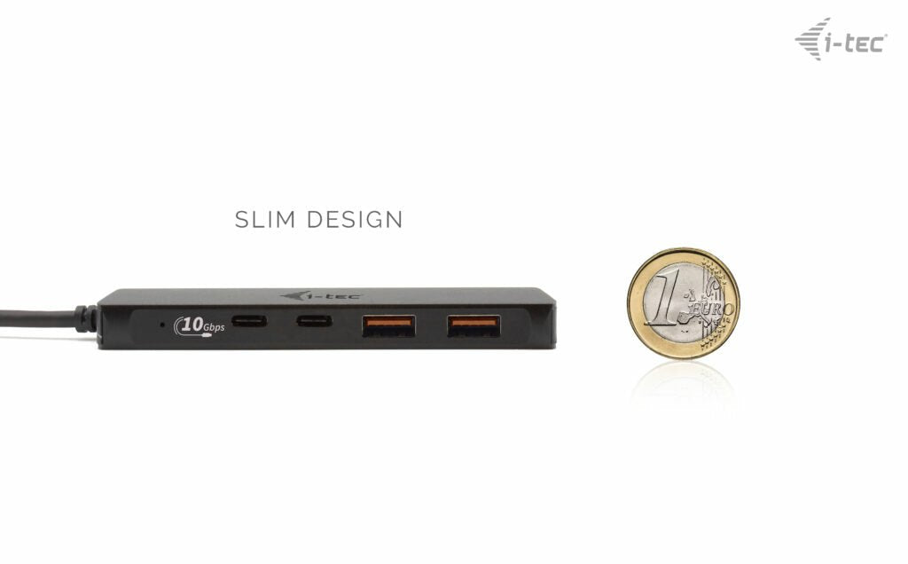 I-Tec Usb-C Hub 2+2x Usb-C/A Perp Usb-C Metal Hub 2xusb-C 2xusb-A