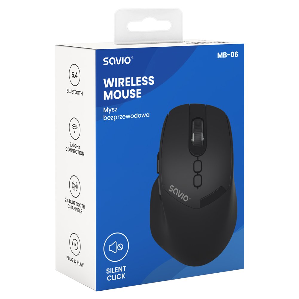 Ratón Savio Mb-06 Universal Ambidextro Bluetooth 3800 Dpi