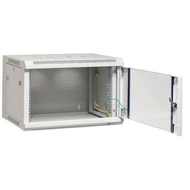 19" Wandgehäuse Flat Pack 6he, Tiefe 450 Mm, Grau