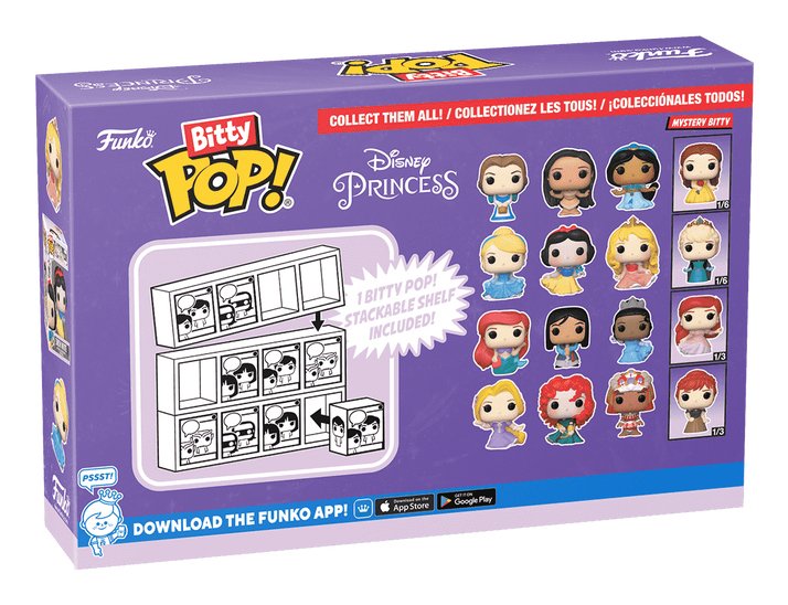 Blister 4 Figuras Bitty Pop Disney Princesas Bella