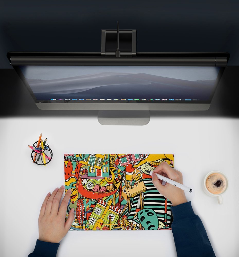 Baseus Home I-Wok Series Fuente De Luz Asimétrica Usb Lámpara Colgante De Pantalla Pro Negro (Dgiwk-P01)