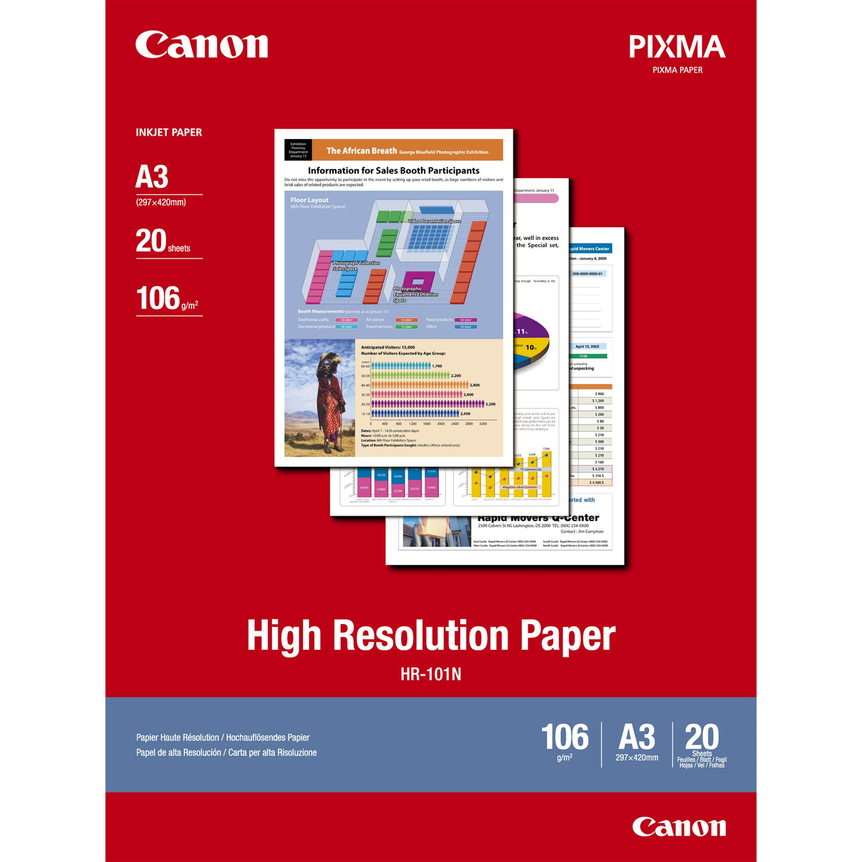 Original Canon Papel Inkjet Hr-101 A3 106gr 20 Hojas