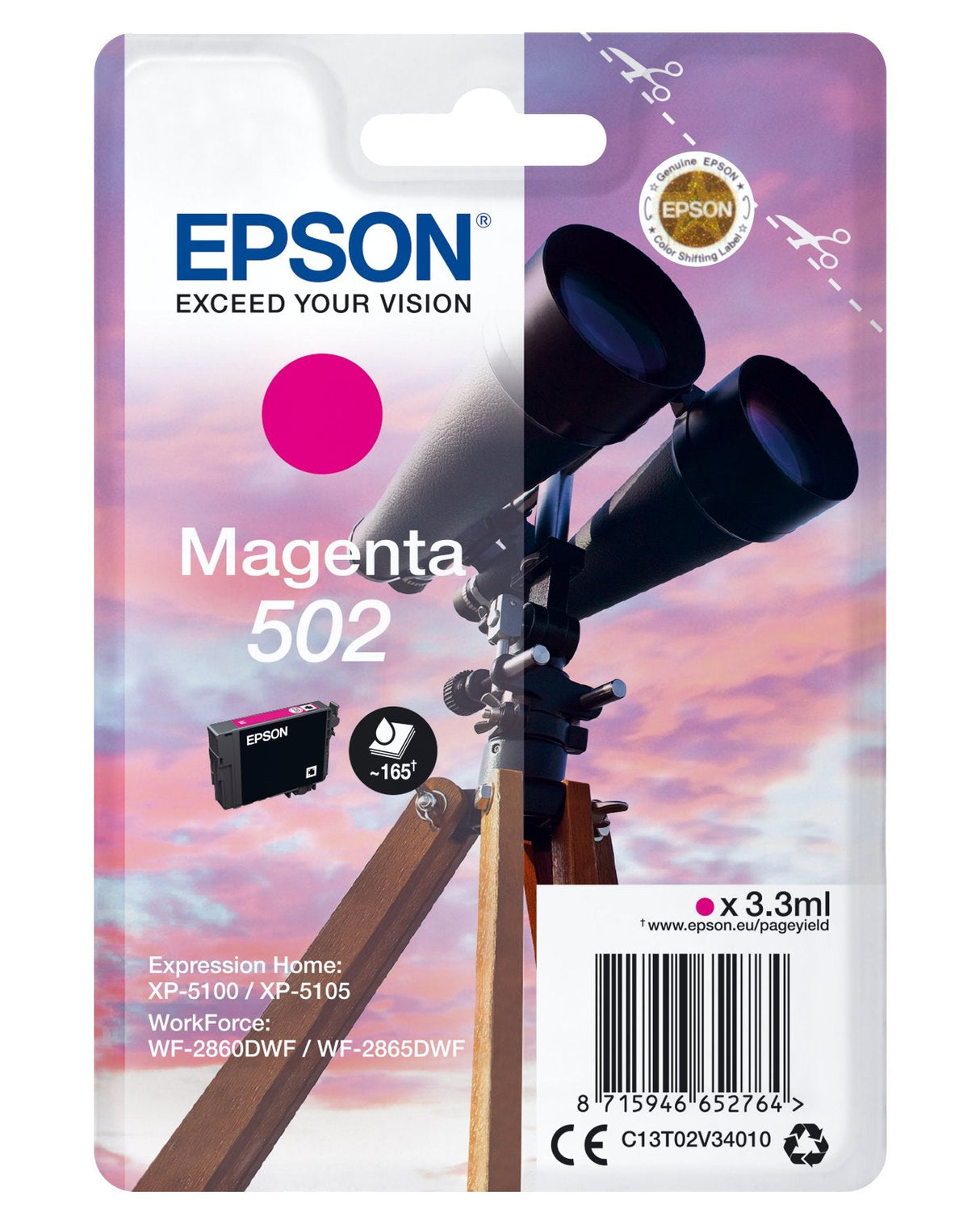 Tinta Original Epson 502 Magenta (3.3ml) Binoculares