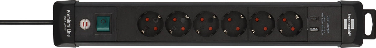 EAN 4007123694556 - Brennenstuhl 1951160608 base múltiple 3 m 6 salidas AC Interior Negro imagen 2