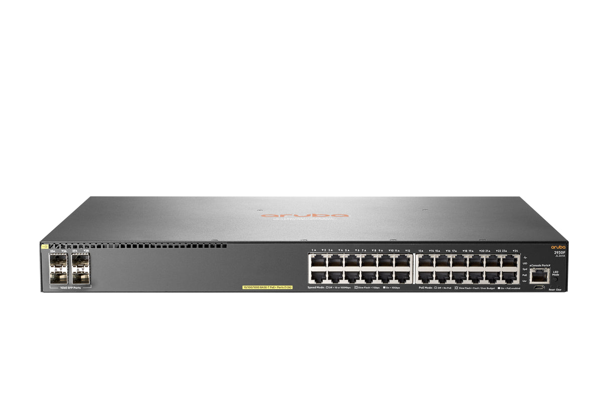 Aruba, A Hewlett Packard Enterprise Company Aruba 2930f 24g Poe+ 4sfp Gestionado L3 Gigabit Ethernet (10/100/1000) Energía Sobre Ethernet (Poe) 1u Gris
