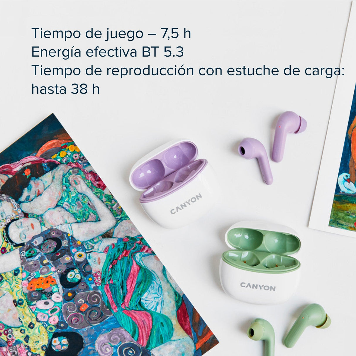 EAN 5291485009120 - Canyon CNS-TWS5W auricular y casco Inalámbrico Dentro de oído Llamadas/Música/Deporte/Uso diario USB Tipo imagen 8