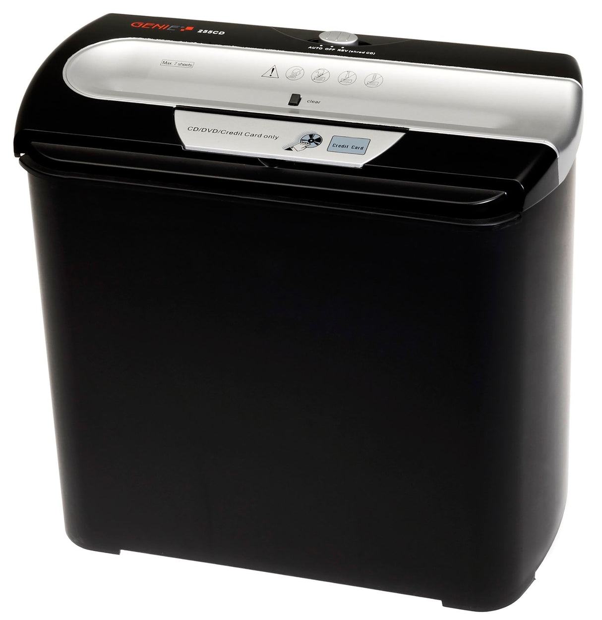 EAN 4015468113045 - Genie 255 CD triturador de papel Corte en tiras 74 dB 22 cm Negro, Plata imagen 1