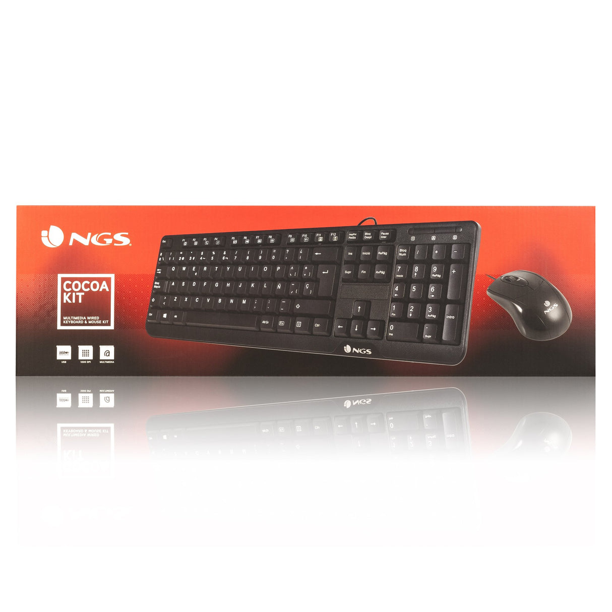 EAN 8435430609479 - NGS Cocoa Kit, QWERTY, ES teclado Ratón incluido Universal USB Negro imagen 7