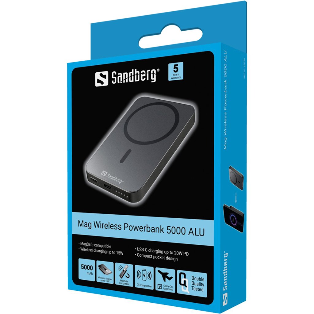 EAN 5705730420962 - Sandberg 420-96 batería externa Litio 5000 mAh Cargador inalámbrico Negro imagen 5