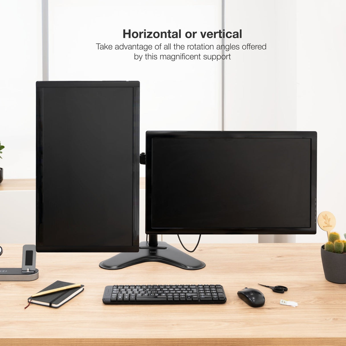 Tooq Soporte De Mesa Con Brazos Articulados Para 2 Monitores De 17"-32" - Giratorio E Inclinable - Peso Max 9kg X Brazo