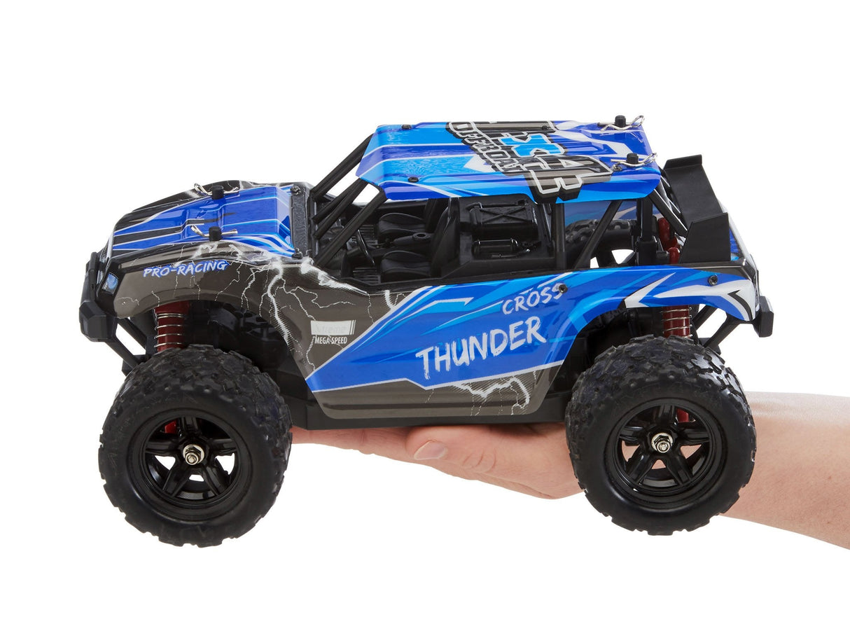 Revell Cross Thunder Modelo Controlado Por Radio Monster Truck Motor Eléctrico 1:18, Radiocontrol Negro/Azul, Monster Truck, 1:18, 14 Año(S)
