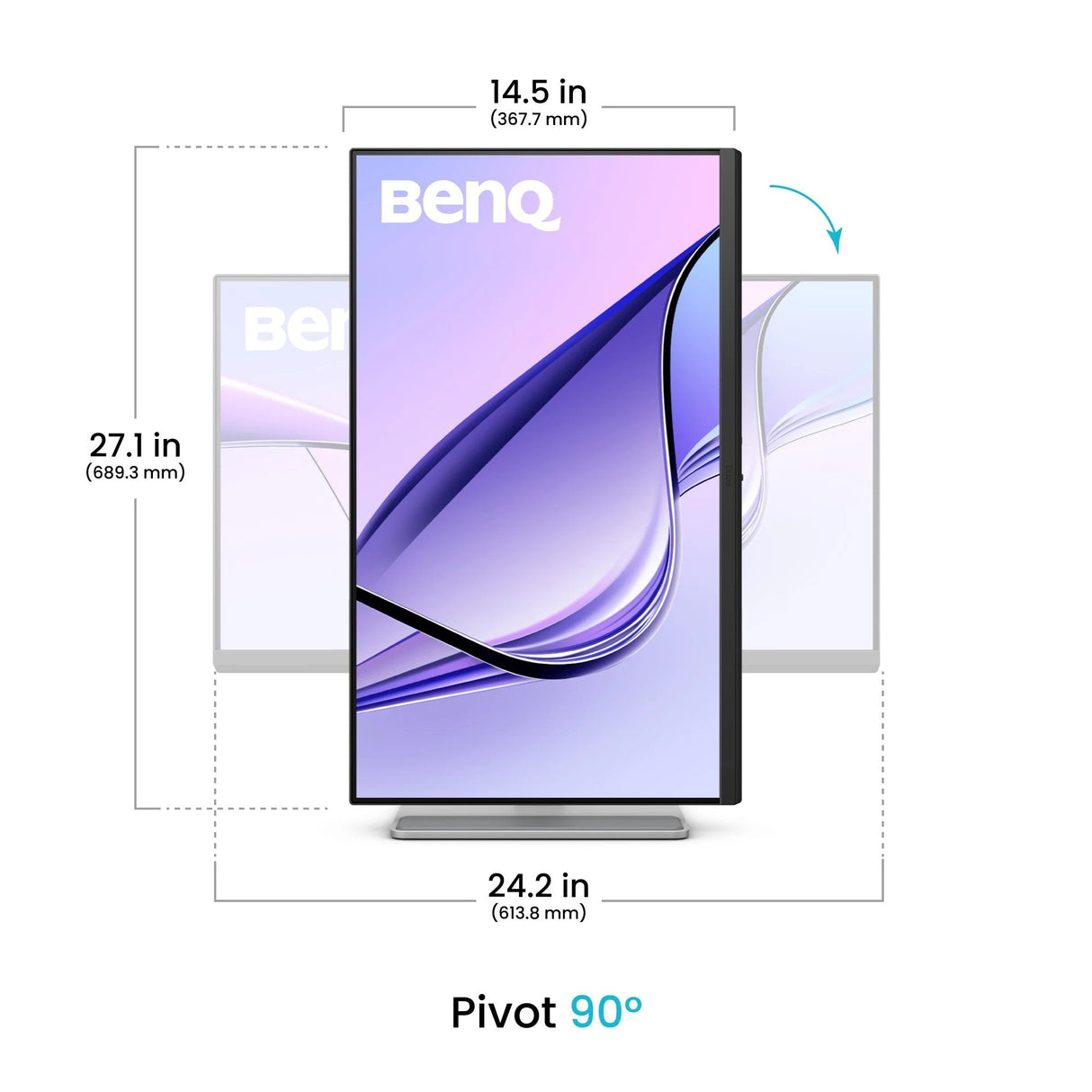 Monitor Benq Ma270up Para Macbook, Led 27"Plateado, Ultrahd/4k, Ips, Hdmi, Usb-C, Concentrador Usb 9h.Lp8lb.Qbe