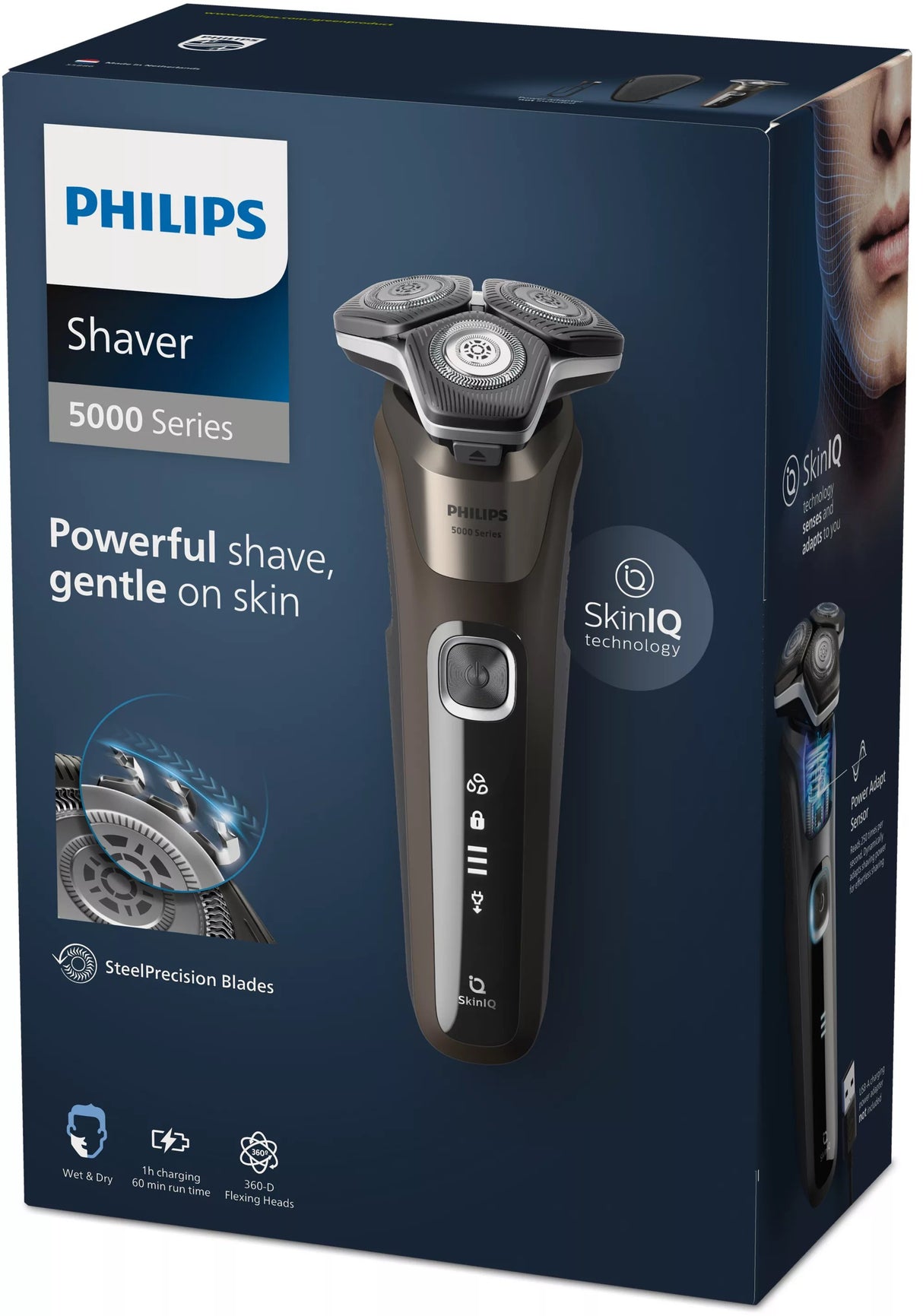 EAN 8720689008457 - Philips SHAVER Series 5000 S5886/30 afeitadora Máquina de afeitar de rotación Recortadora Negro, Marrón imagen 3