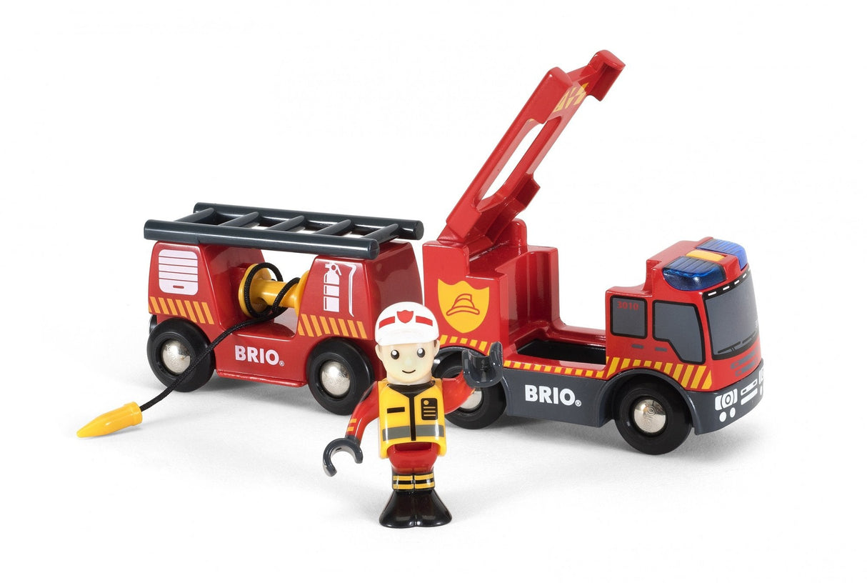 Brio World Vehículo De Bomberos Con Escalera, Vehículo De Juguete Rojo/Amarillo, Con Luz Y Sonido 33811