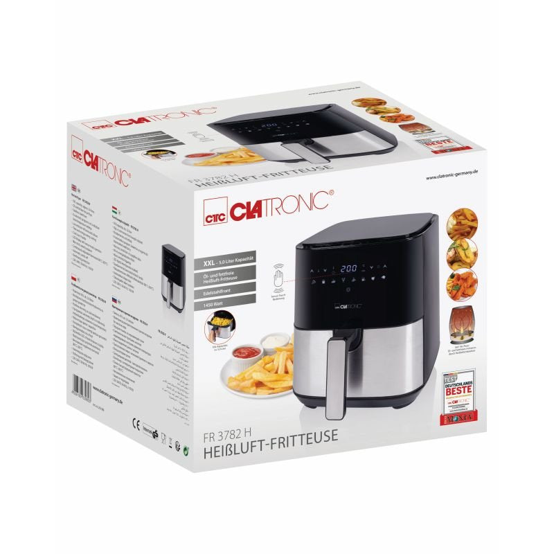 EAN 4006160045895 - Clatronic FR 3782 H Sencillo 5 L Independiente 1450 W Freidora de aire caliente Negro, Acero inoxidable imagen 4