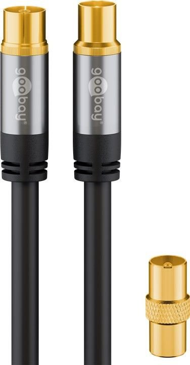 Goobay Cable De Antena (Tipo 135db), Coaxial 5 Metros Negro 70384