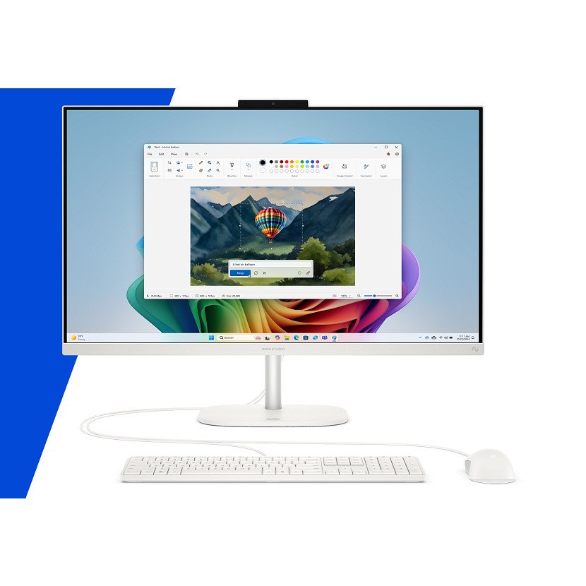 All-In-One Hp Omnistudio 27-Cw0015ns, Copilot+Pc, Ryzen 5-330, 24gb, 512gb Ssd, 27", W11 - Blanco