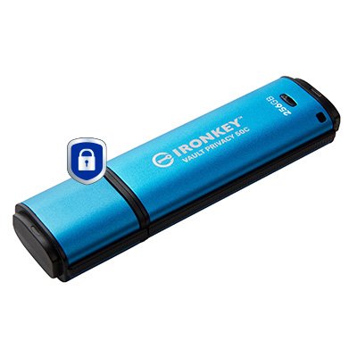 EAN 740617330175 - Kingston Technology IronKey Vault Privacy 50 unidad flash USB USB Tipo C 3.2 Gen 1 (3.1 Gen 1) Negro, Azul imagen 2
