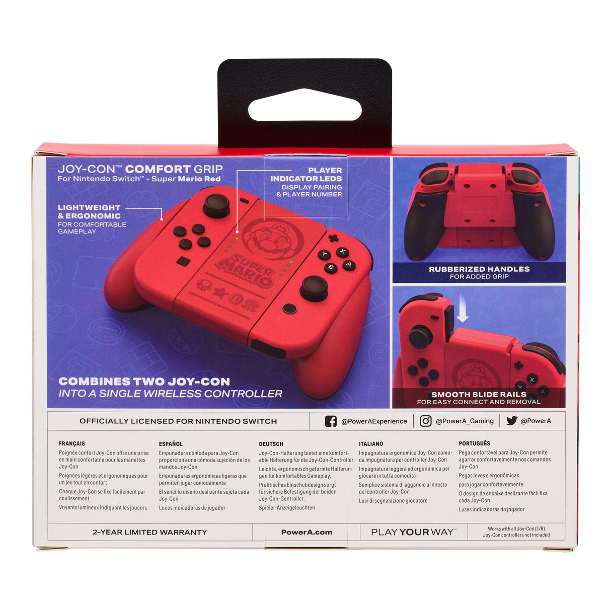 Joy-Con Comfort Grip Switch Wrls Super Mario Red