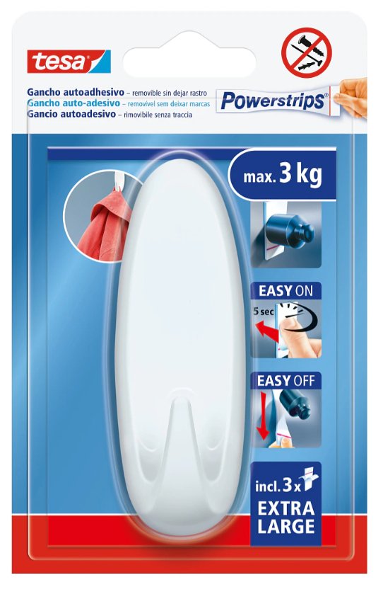 Gancho Autoadhesivo Powerstrips Xl, Blanco Ovalado