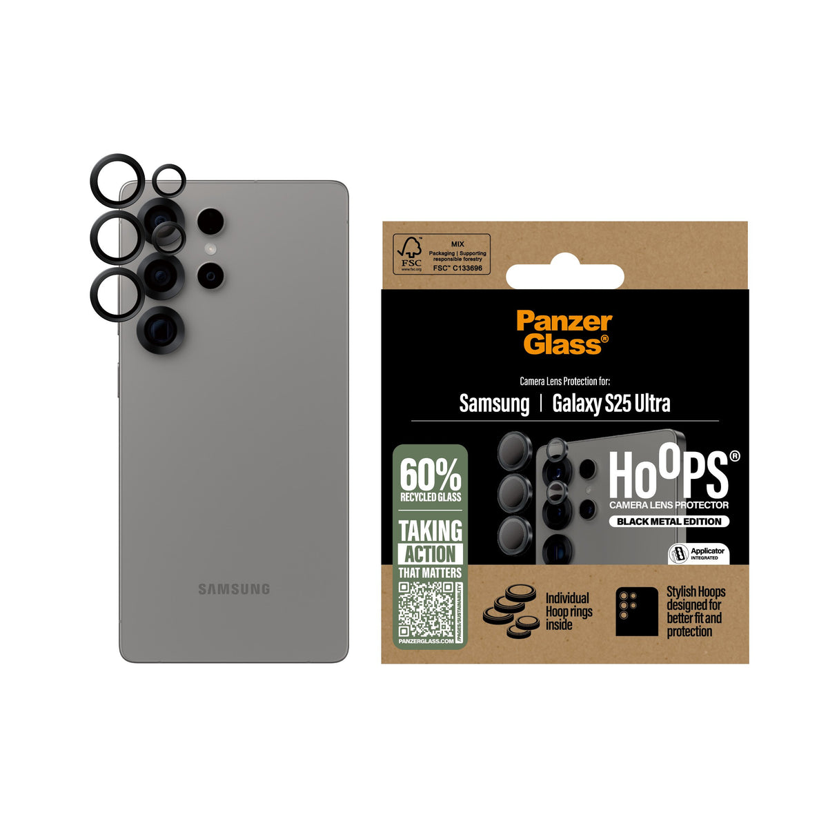 EAN 5715685017070 - PanzerGlass ® Hoops® Camera Lens Protector Black Samsung Galaxy S25 Ultra Protector de pantalla 1 pieza(s imagen 2