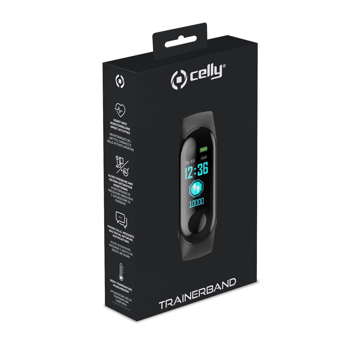 EAN 8021735193340 - Celly TRAINERBANDBK Relojes inteligentes y deportivos 2,44 cm (0.96") LCD Digital Pantalla táctil Negro imagen 6
