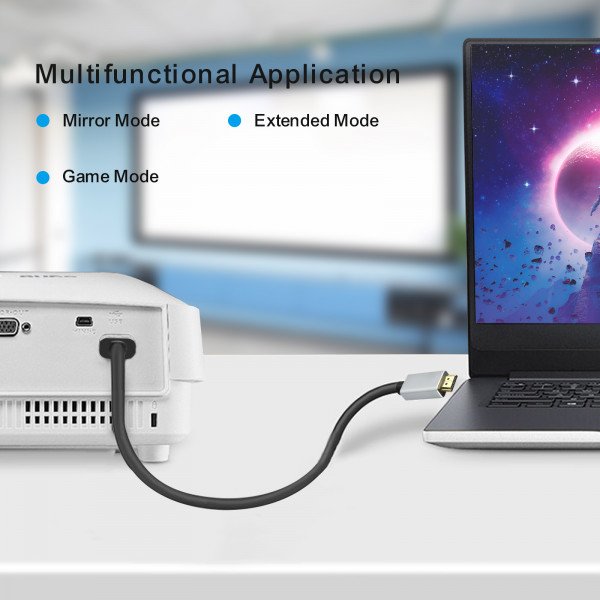 Helos Cable, Displayport Macho/Hdmi Macho, Premium, 5,0m, Negro